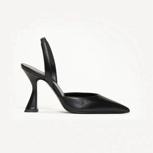M. Gemi Mia Due 90mm Slingback Black Heels (Size 6 / 36)